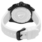 Ducati Quartz Chronograph White Dial White Silicone Strap Watch For Men
