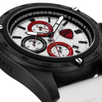 Ducati Quartz Chronograph White Dial White Silicone Strap Watch For Men