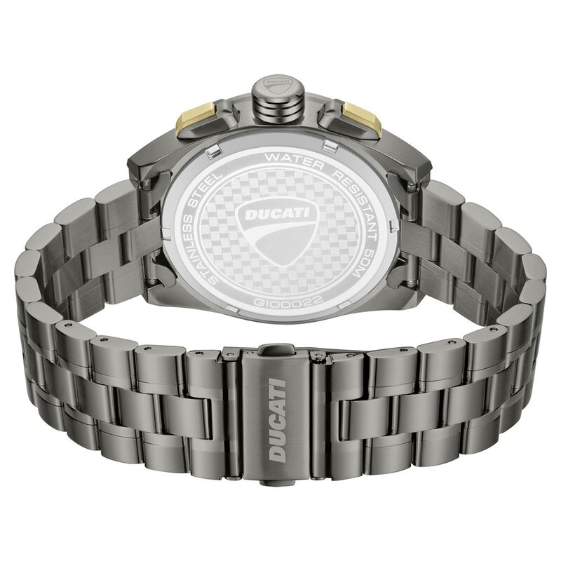 Ducati Quartz Chronograph Green Dial Grey Stainless Steel Strap Watch For Men