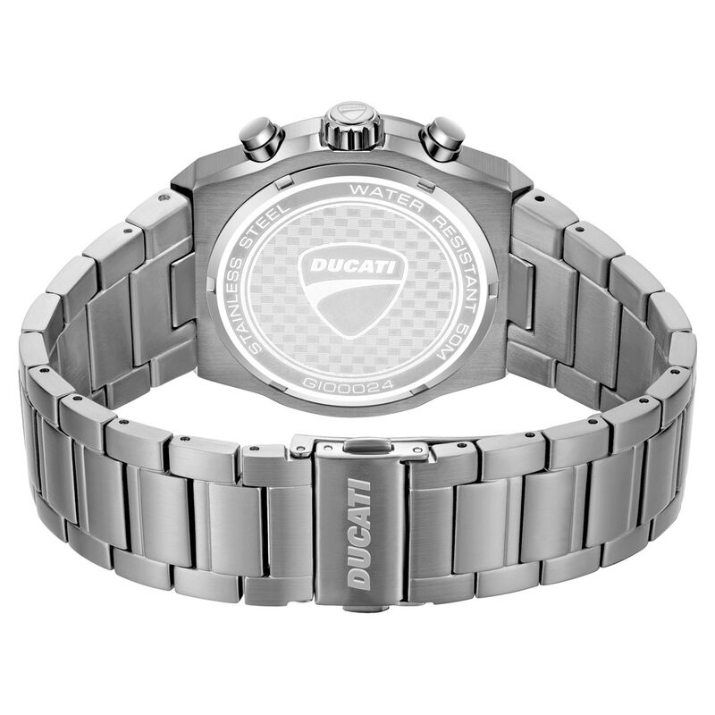Ducati Quartz Chronograph Black Dial Silver Stainless Steel Strap Watch For Men