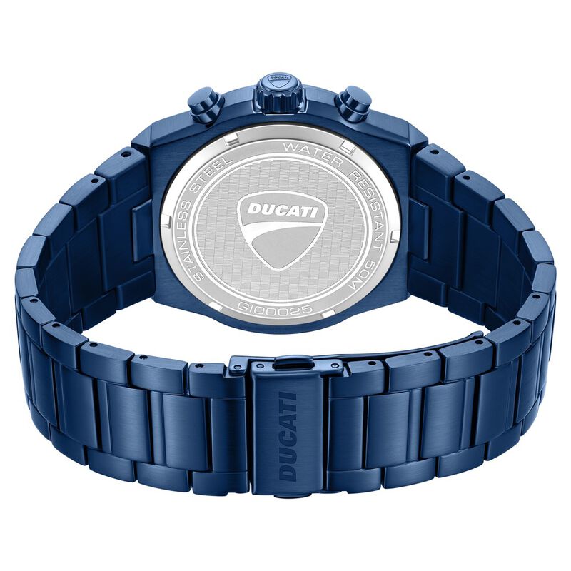 Ducati Quartz Chronograph Black Dial Blue Stainless Steel Strap Watch For Men