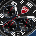 Ducati Quartz Chronograph Black Dial Blue Stainless Steel Strap Watch For Men