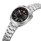 Ducati Quartz Chronograph Black Dial Silver Stainless Steel Strap Watch For Men