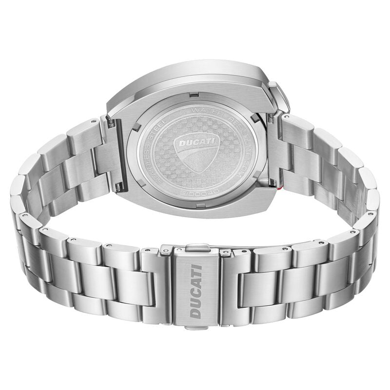 Ducati Quartz Chronograph Black Dial Silver Stainless Steel Strap Watch For Men