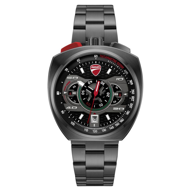 Ducati Quartz Chronograph Black Dial Black Stainless Steel Strap Watch For Men