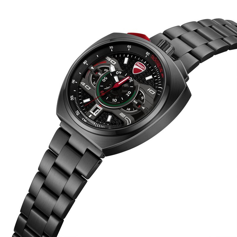 Ducati Quartz Chronograph Black Dial Black Stainless Steel Strap Watch For Men