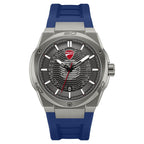 Ducati Quartz Analog Grey Dial Blue Silicone Strap Watch For Men