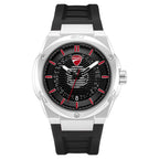 Ducati Quartz Analog Black Dial Black Silicone Strap Watch For Men