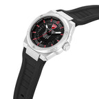 Ducati Quartz Analog Black Dial Black Silicone Strap Watch For Men