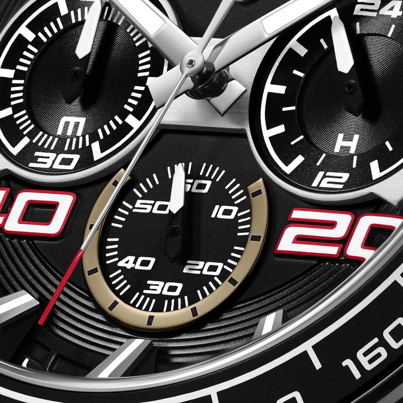 Ducati Quartz Chronograph Black Dial Red Silicone Strap Watch For Men