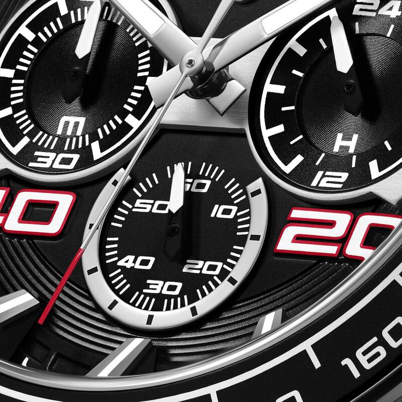 Ducati Quartz Chronograph Black Dial White Silicone Strap Watch For Men