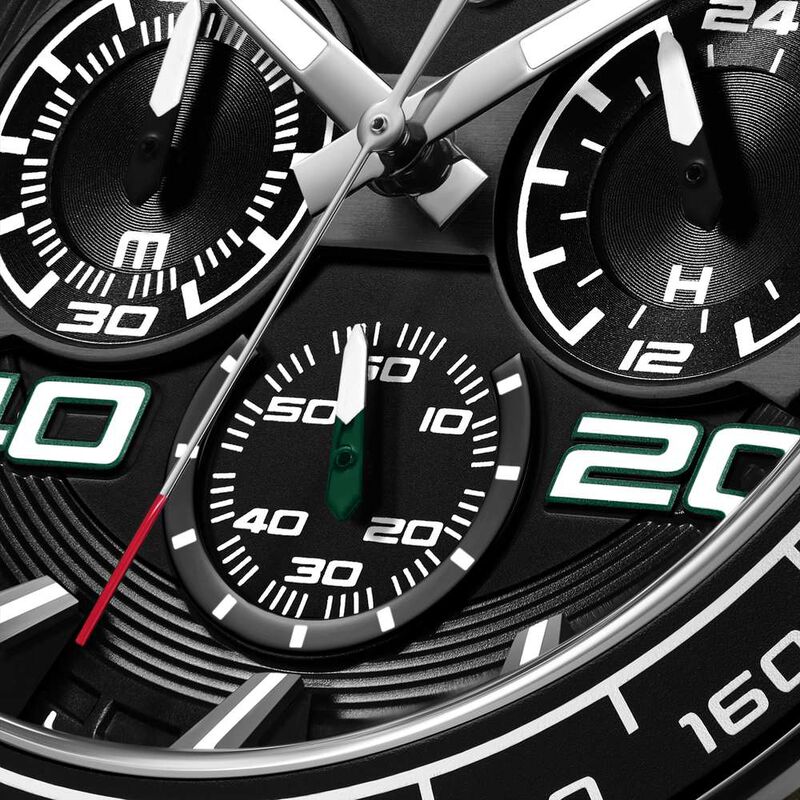 Ducati Quartz Chronograph Black Dial Green Silicone Strap Watch For Men