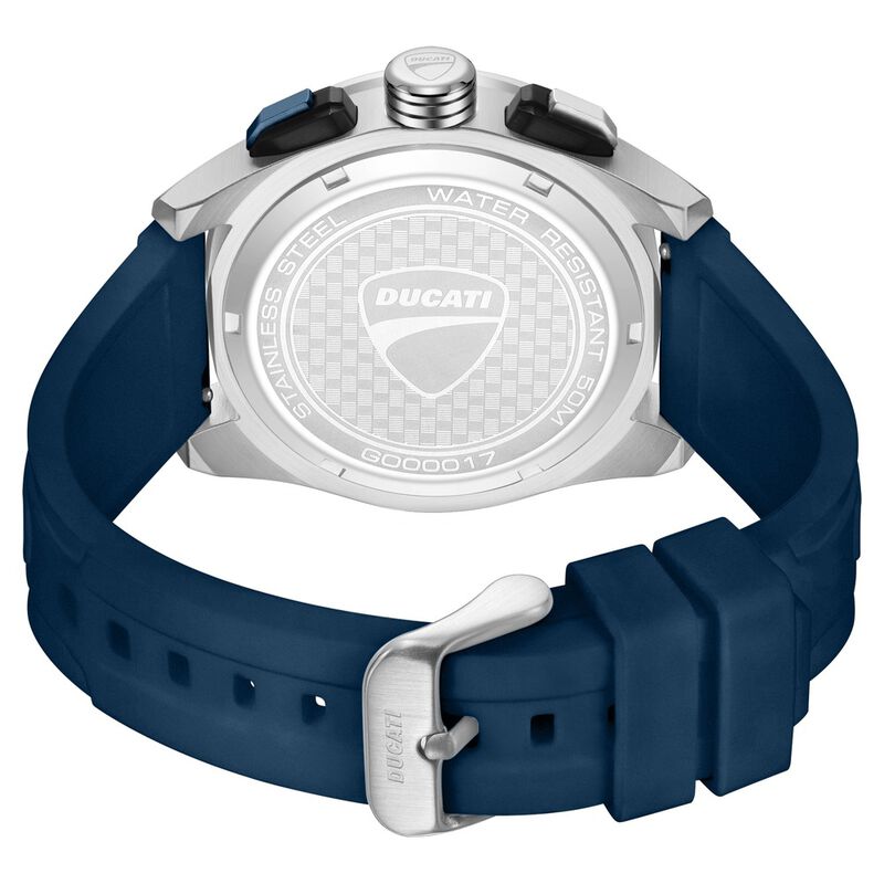 Ducati Quartz Chronograph Blue Dial Blue Silicone Strap Watch For Men
