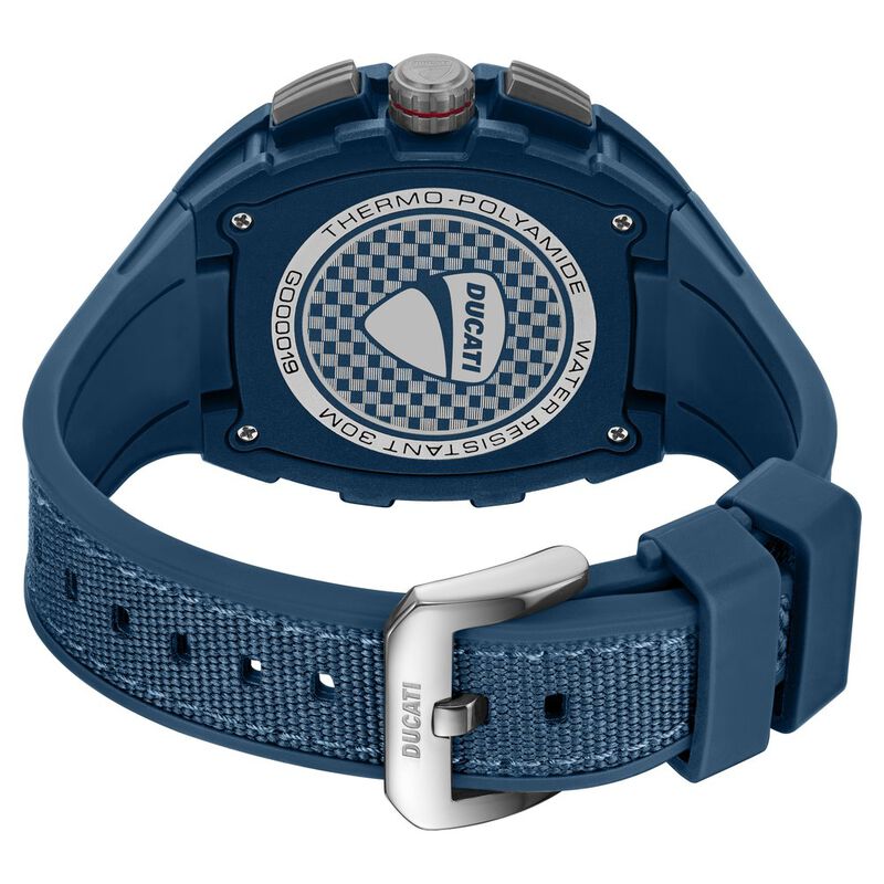 Ducati Quartz Multifunction Blue Dial Blue Silicone Strap Watch For Men