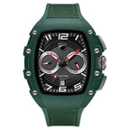 Ducati Quartz Multifunction Black Dial Green Silicone Strap Watch For Men