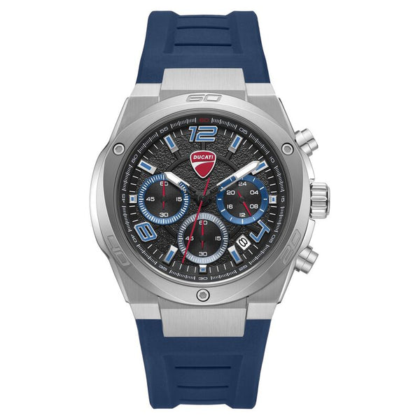 Ducati Quartz Chronograph Blue Dial Blue Silicone Strap Watch For Men