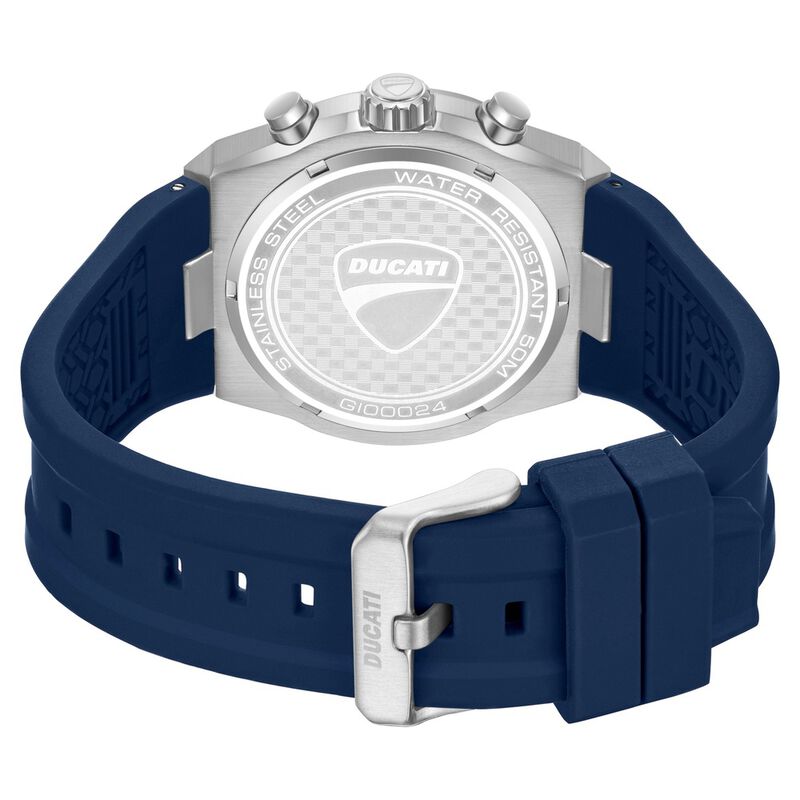 Ducati Quartz Chronograph Blue Dial Blue Silicone Strap Watch For Men