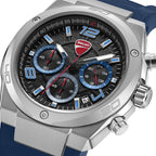 Ducati Quartz Chronograph Blue Dial Blue Silicone Strap Watch For Men