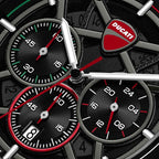 Ducati Quartz Chronograph Black Dial Black Silicone Strap Watch For Men