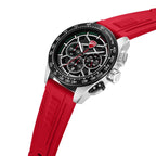 Ducati Quartz Chronograph Black Dial Red Silicone Strap Watch For Men