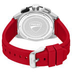 Ducati Quartz Chronograph Black Dial Red Silicone Strap Watch For Men