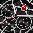 Ducati Quartz Chronograph Black Dial Red Silicone Strap Watch For Men
