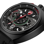 Ducati Quartz Chronograph Black Dial Black Silicone Strap Watch For Men