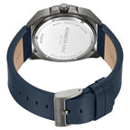 Kenneth Cole Quartz Multifunction Blue Dial Watch for Men with Blue Leather Strap
