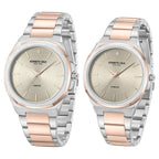Kenneth Cole Quartz Analog Grey Dial Watch for Couple with Rose Gold Stainless Steel Strap