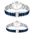 Kenneth Cole Quartz Analog Watch for Couple with Blue Dial Stainless Steel Strap