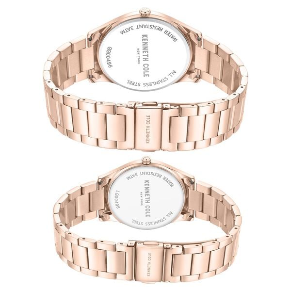 Kenneth Cole Quartz Analog Mother of Pearl Dial Watch for Couple with Rose Gold Stainless Steel Strap