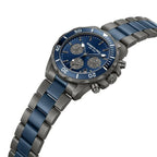 Kenneth Cole Quartz Chronograph Blue Dial Watch for Men with Two Toned Stainless Steel Strap