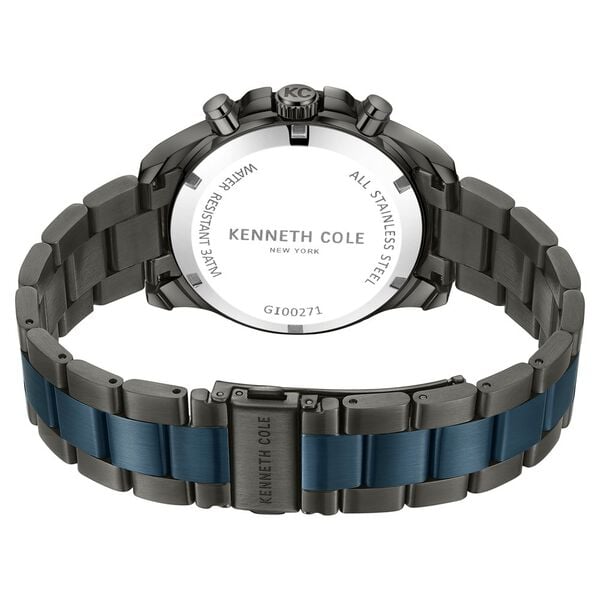 Kenneth Cole Quartz Chronograph Blue Dial Watch for Men with Two Toned Stainless Steel Strap