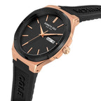 Kenneth Cole Quartz Analog Watch for Men Black Dial with Silicone Strap