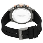 Kenneth Cole Quartz Multifunction Grey Dial Black Colour Silicone Strap Watch for Men