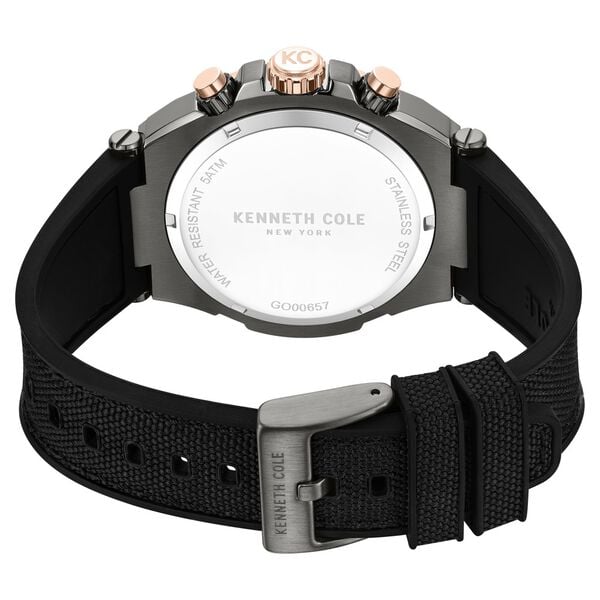 Kenneth Cole Quartz Multifunction Grey Dial Black Colour Silicone Strap Watch for Men