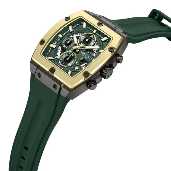 Kenneth Cole Quartz Multifunction Green Dial Green Colour Silicone Strap Watch for Men
