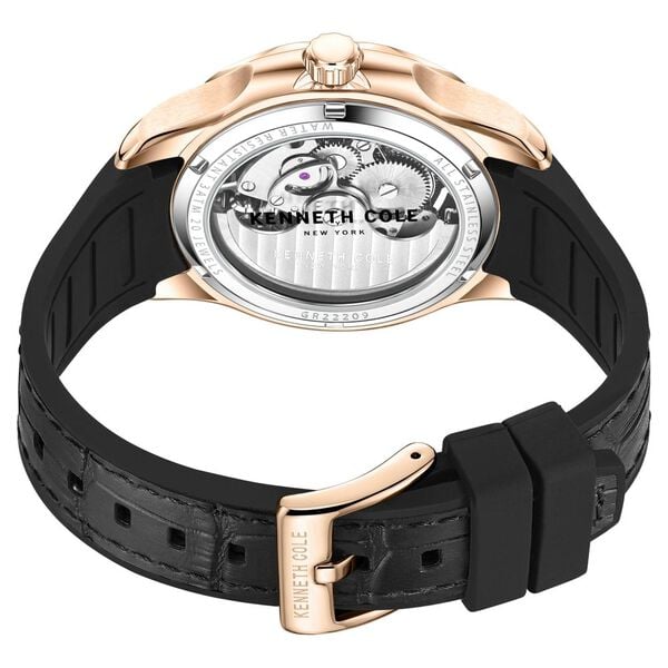 Kenneth Cole Automatic Black Colour Silicone Strap Watch for Men
