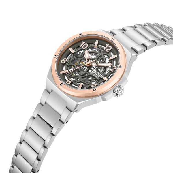 Kenneth Cole Automatic Grey Dial Watch for Men with Stainless Steel Strap