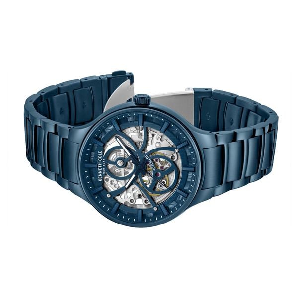 Kenneth Cole Automatic Blue Dial Watch for Men with Blue Stainless Steel Strap