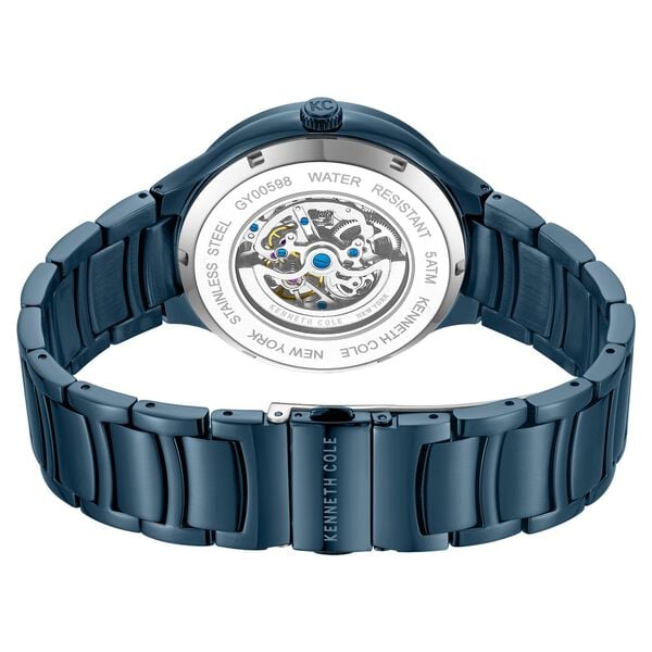 Kenneth Cole Automatic Blue Dial Watch for Men with Blue Stainless Steel Strap