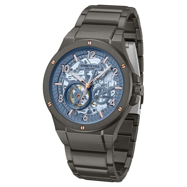 Kenneth Cole Black Automatic Stainless Steel Bracelet Watch for Men