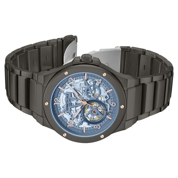 Kenneth Cole Black Automatic Stainless Steel Bracelet Watch for Men