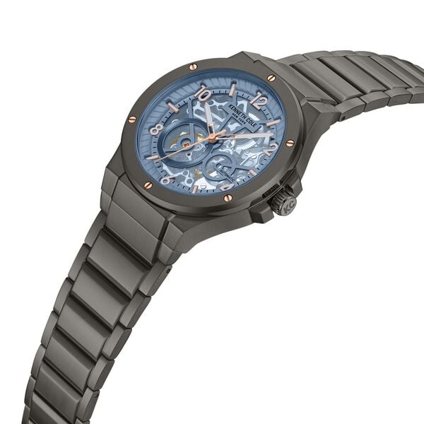 Kenneth Cole Black Automatic Stainless Steel Bracelet Watch for Men