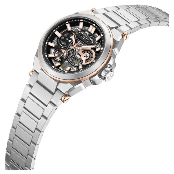 Kenneth Cole Automatic With Self Winding Black Dial Stainless Steel Strap Watch for Men