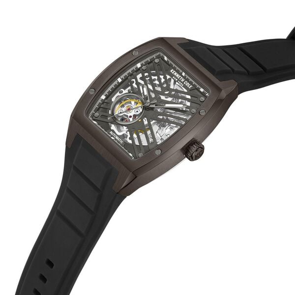 Kenneth Cole Automatic Grey Dial Watch for Men with Silicone Strap