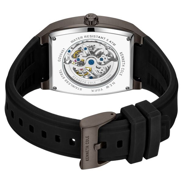 Kenneth Cole Automatic Grey Dial Watch for Men with Silicone Strap