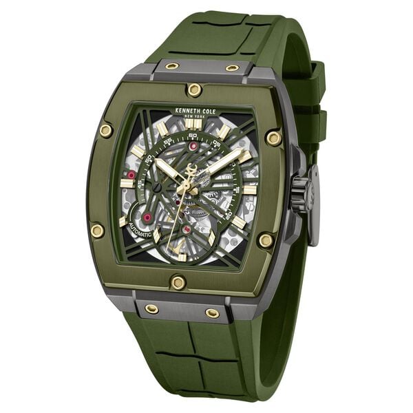 Kenneth Cole Automatic Green Dial Green Colour Silicone Strap Watch for Men