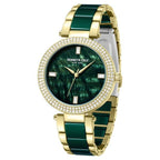 Kenneth Cole Quartz Analog Green Dial Watch for Women with Green Stainless Steel and Ceramic Strap