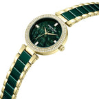 Kenneth Cole Quartz Analog Green Dial Watch for Women with Green Stainless Steel and Ceramic Strap